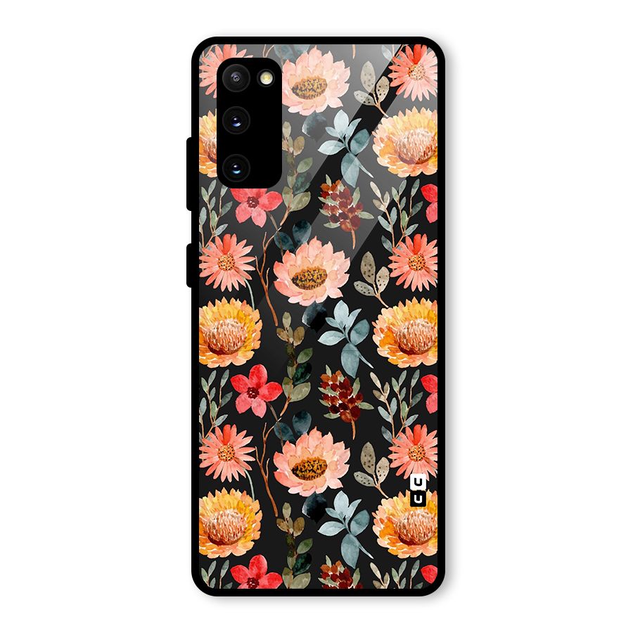 Florals Wonderful Pattern Glass Back Case for Galaxy S20 FE