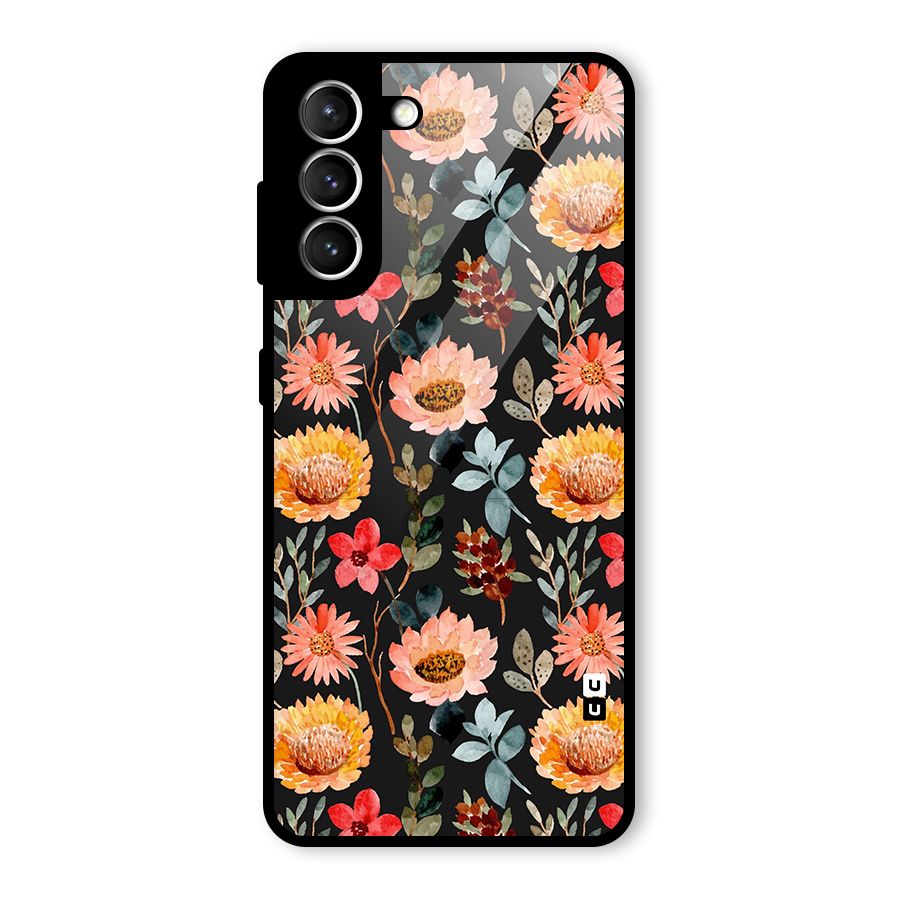 Florals Wonderful Pattern Glass Back Case for Galaxy S21 5G