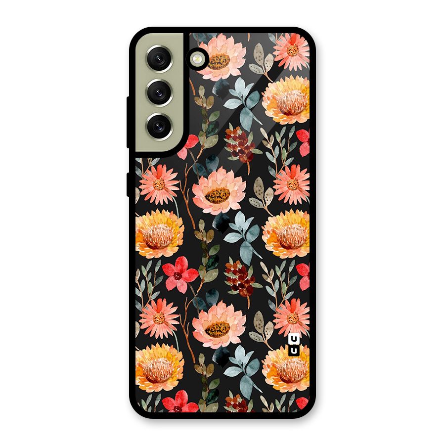 Florals Wonderful Pattern Glass Back Case for Galaxy S21 FE 5G