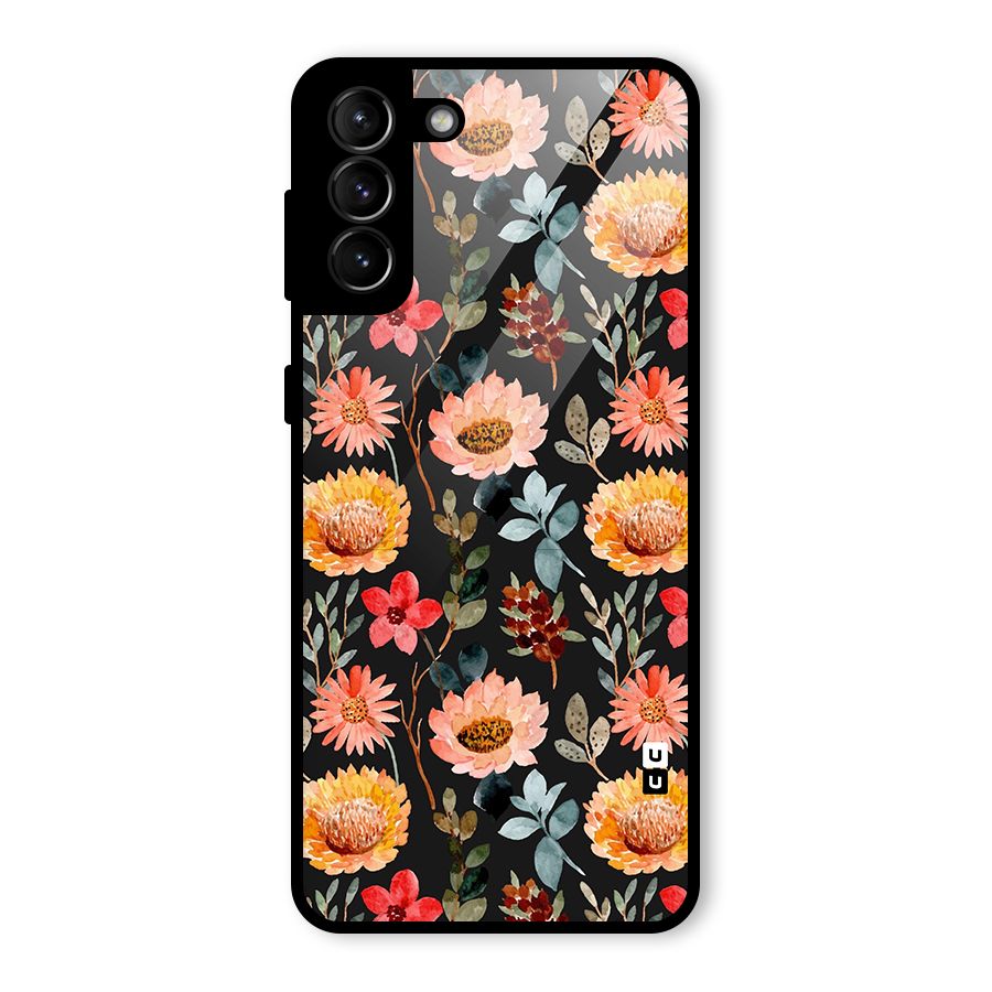 Florals Wonderful Pattern Glass Back Case for Galaxy S21 Plus
