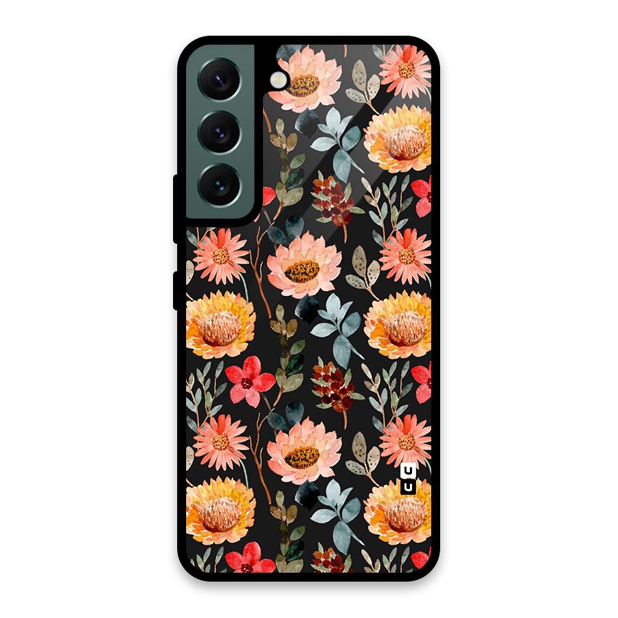 Florals Wonderful Pattern Glass Back Case for Galaxy S22 5G