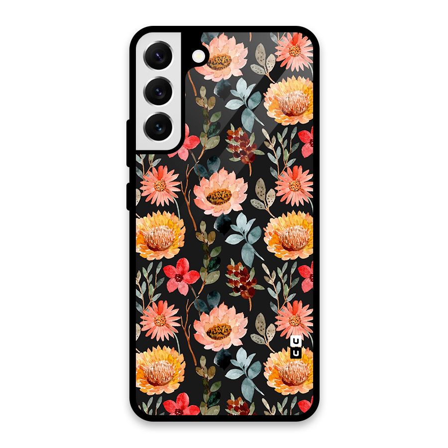 Florals Wonderful Pattern Glass Back Case for Galaxy S22 Plus 5G