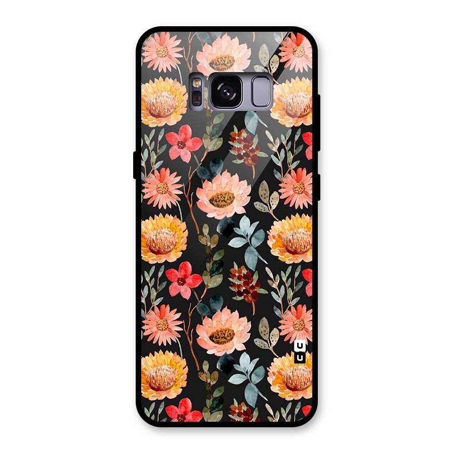 Florals Wonderful Pattern Glass Back Case for Galaxy S8