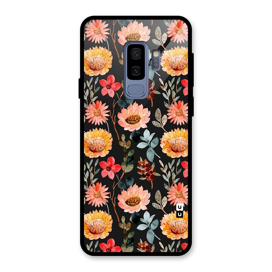 Florals Wonderful Pattern Glass Back Case for Galaxy S9 Plus