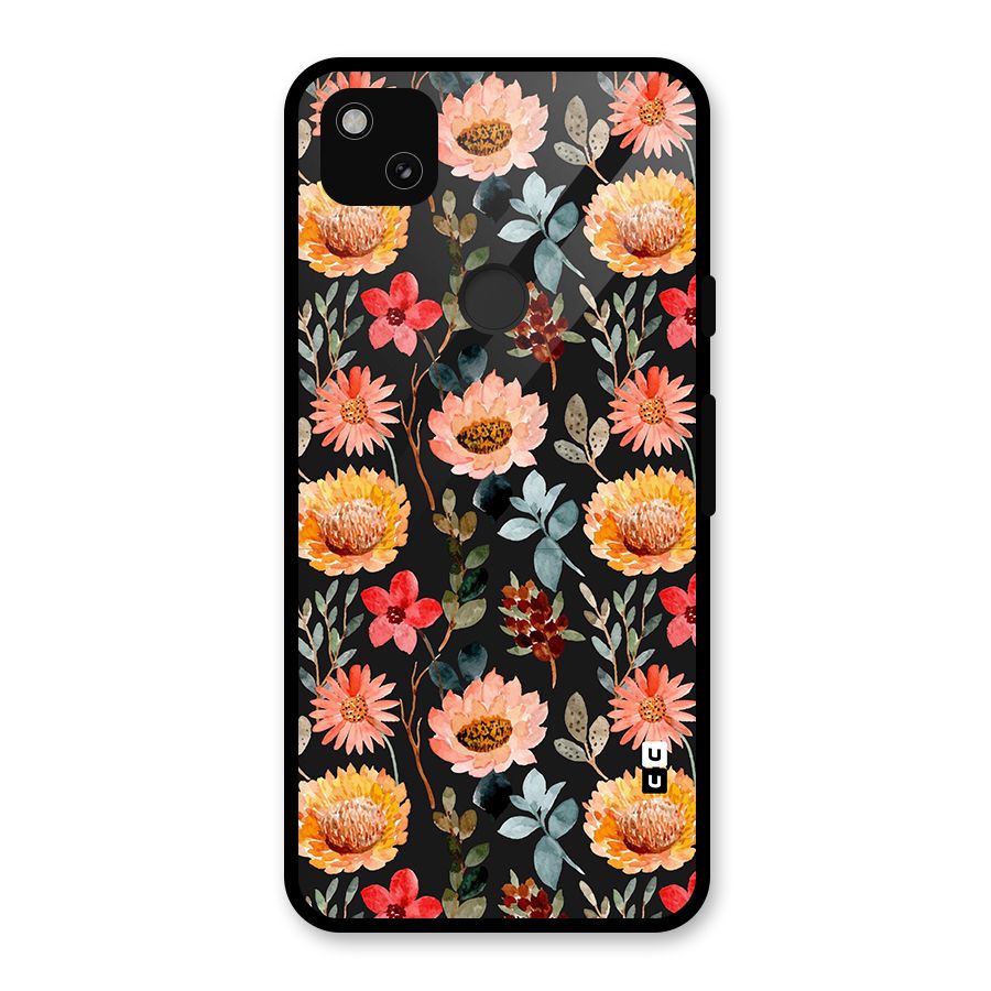 Florals Wonderful Pattern Glass Back Case for Google Pixel 4a