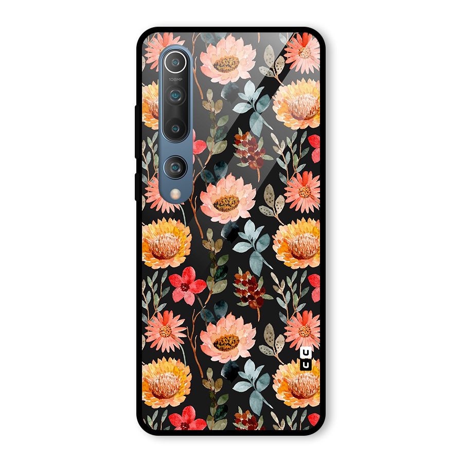 Florals Wonderful Pattern Glass Back Case for Mi 10