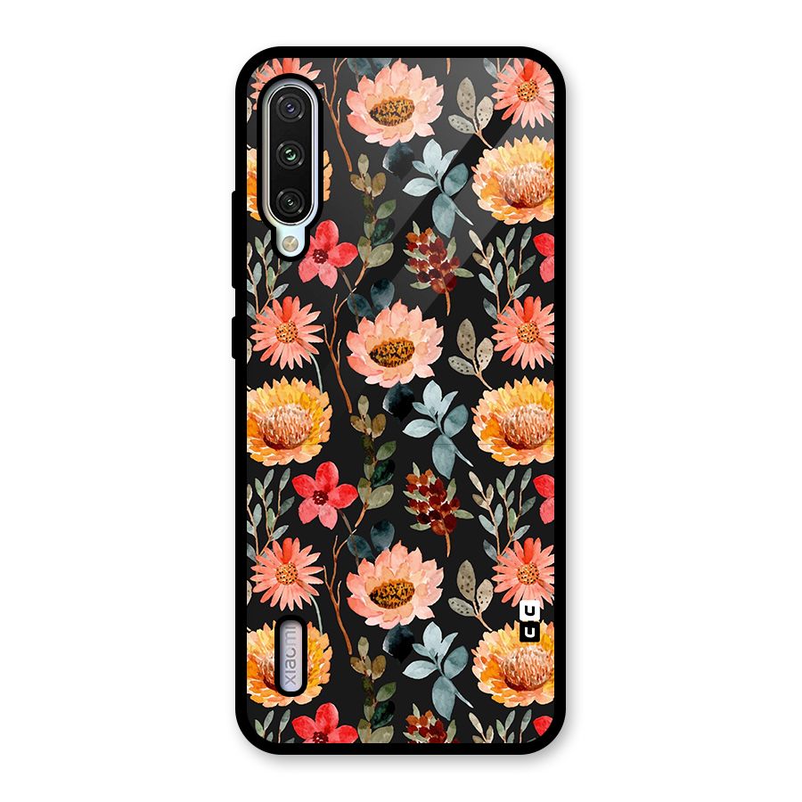 Florals Wonderful Pattern Glass Back Case for Mi A3