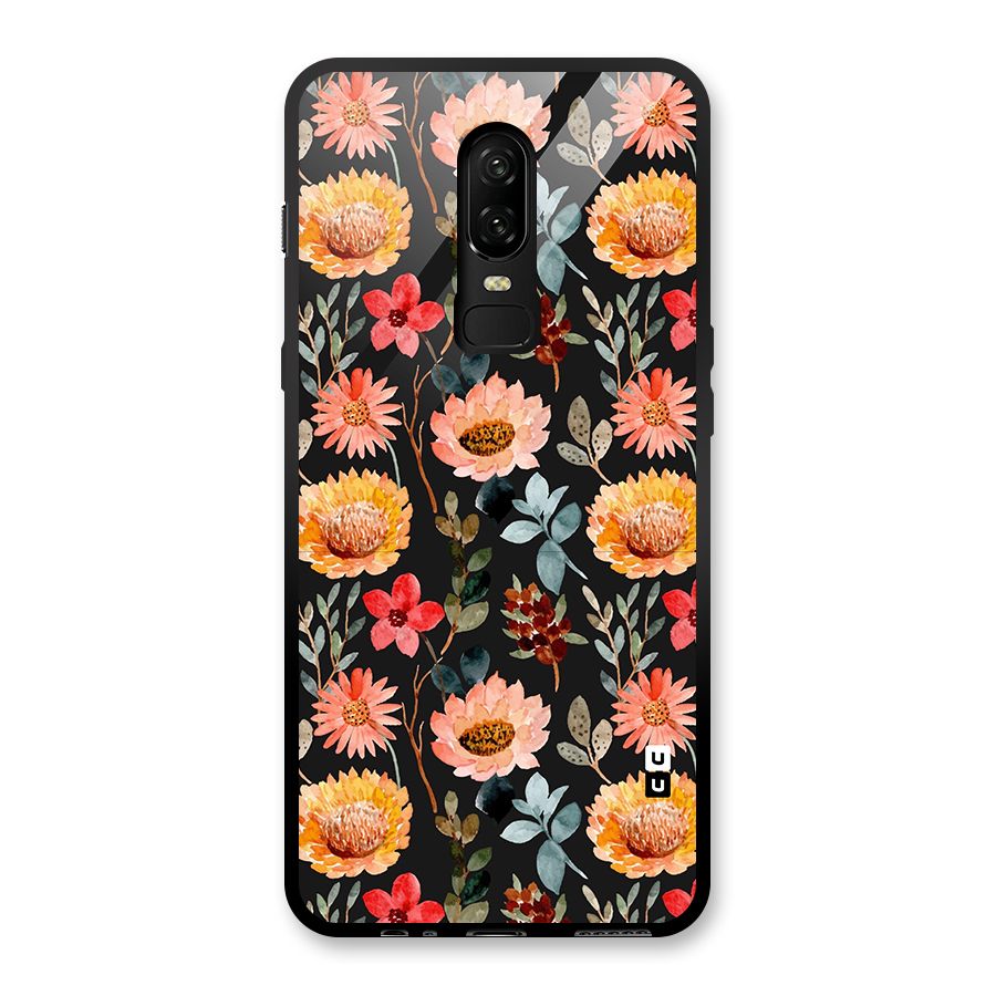 Florals Wonderful Pattern Glass Back Case for OnePlus 6