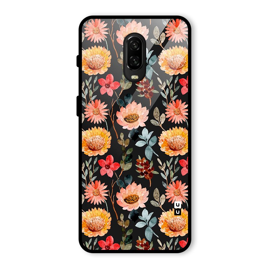 Florals Wonderful Pattern Glass Back Case for OnePlus 6T