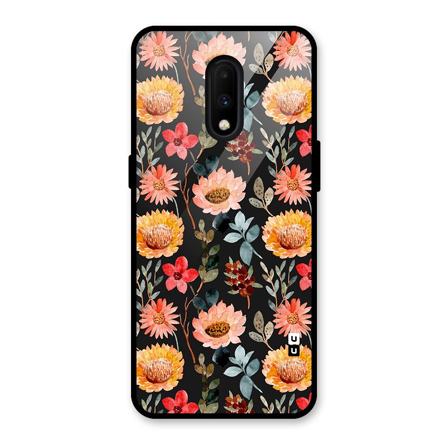 Florals Wonderful Pattern Glass Back Case for OnePlus 7