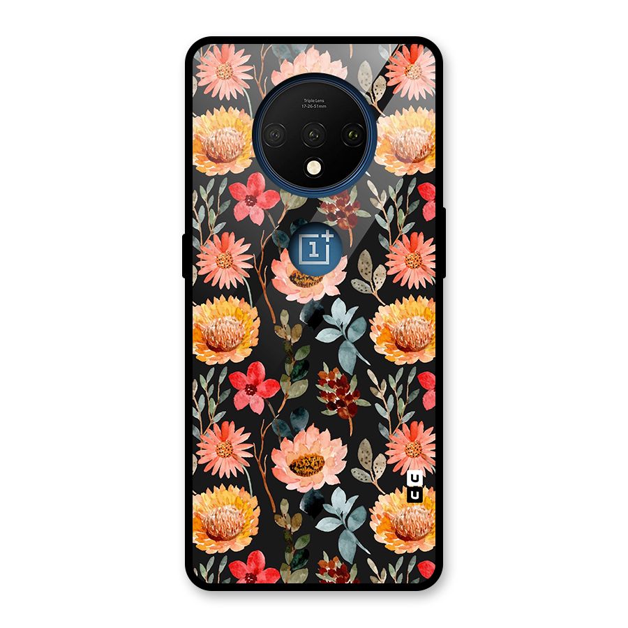 Florals Wonderful Pattern Glass Back Case for OnePlus 7T
