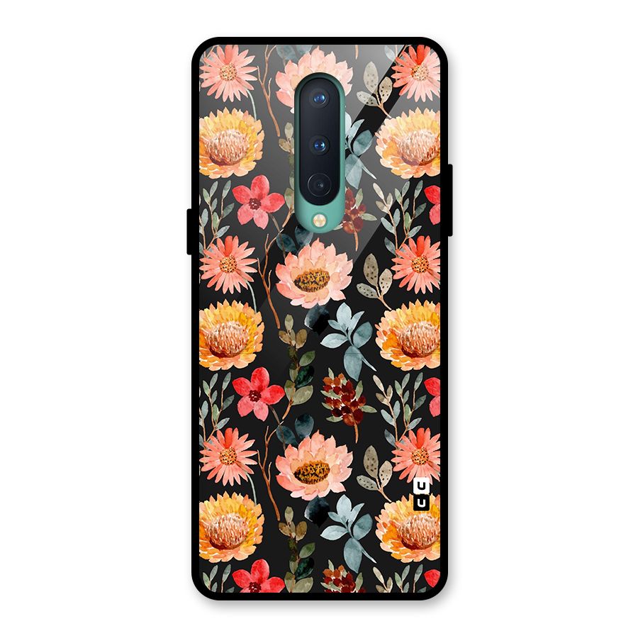 Florals Wonderful Pattern Glass Back Case for OnePlus 8