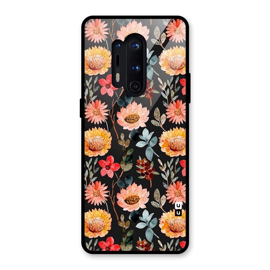 Florals Wonderful Pattern Glass Back Case for OnePlus 8 Pro