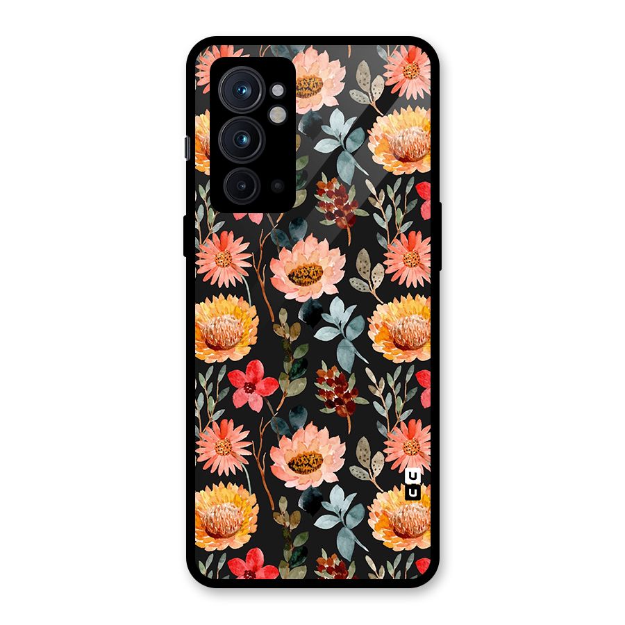 Florals Wonderful Pattern Glass Back Case for OnePlus 9RT 5G