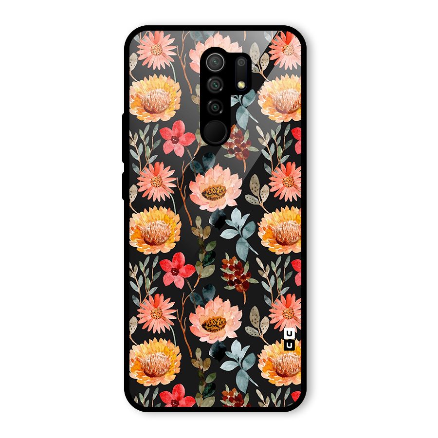 Florals Wonderful Pattern Glass Back Case for Poco M2