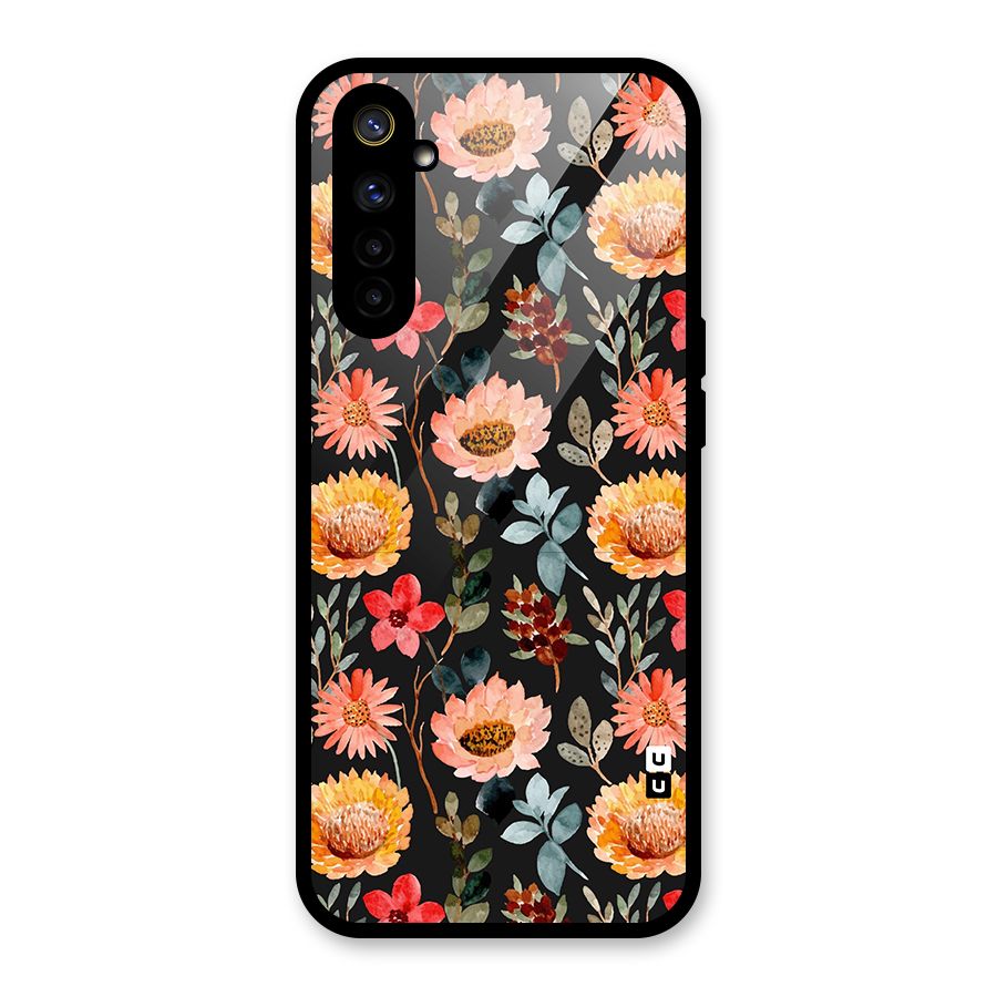 Florals Wonderful Pattern Glass Back Case for Realme 6