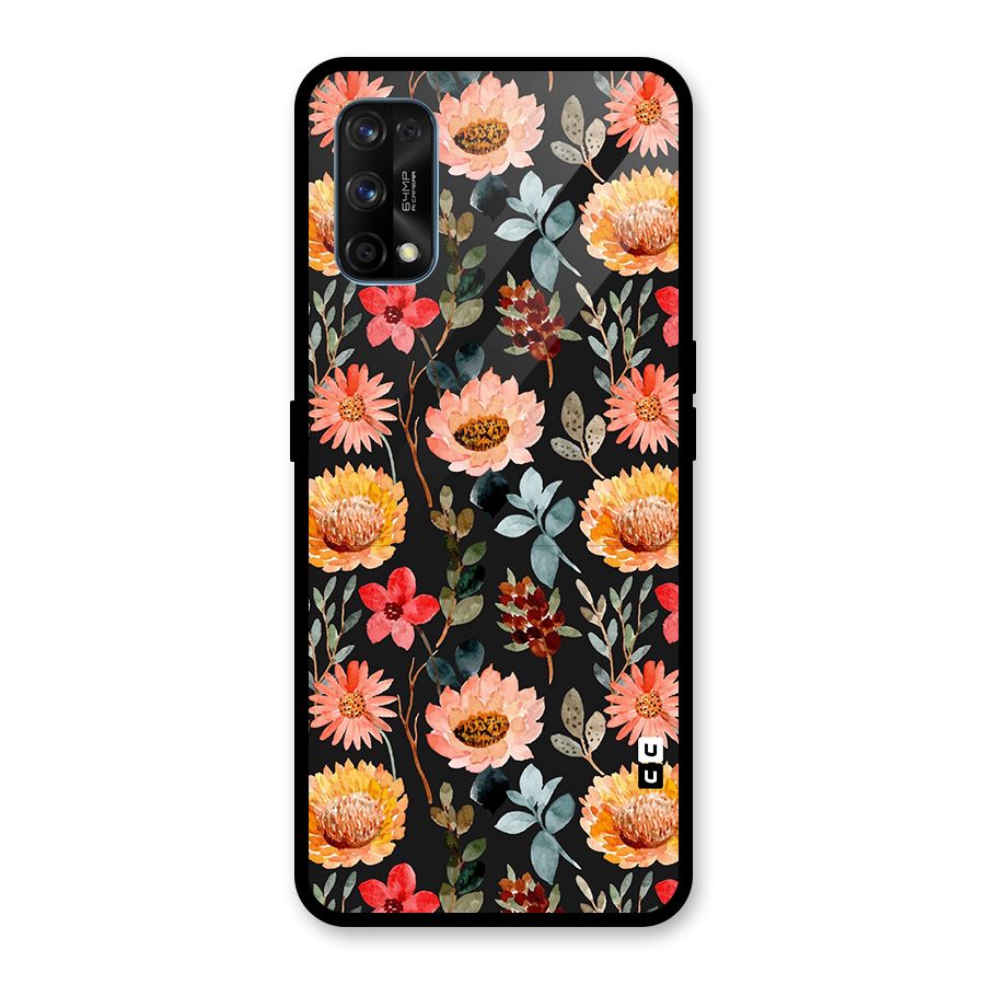 Florals Wonderful Pattern Glass Back Case for Realme 7 Pro