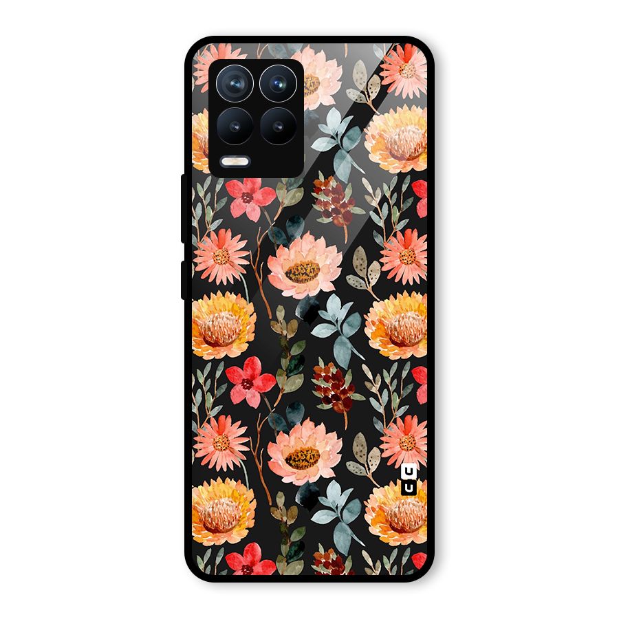 Florals Wonderful Pattern Glass Back Case for Realme 8 Pro