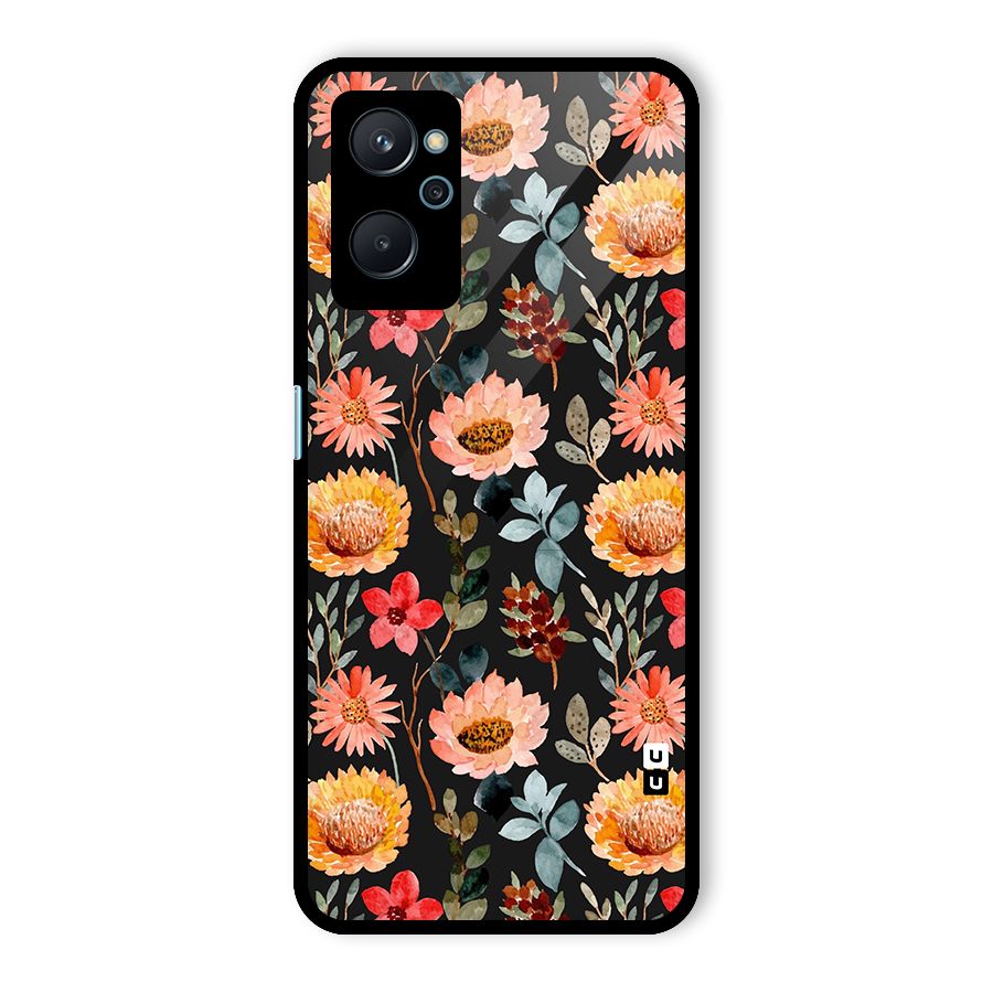 Florals Wonderful Pattern Glass Back Case for Realme 9i