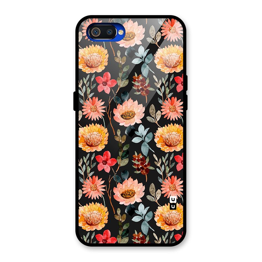Florals Wonderful Pattern Glass Back Case for Realme C2