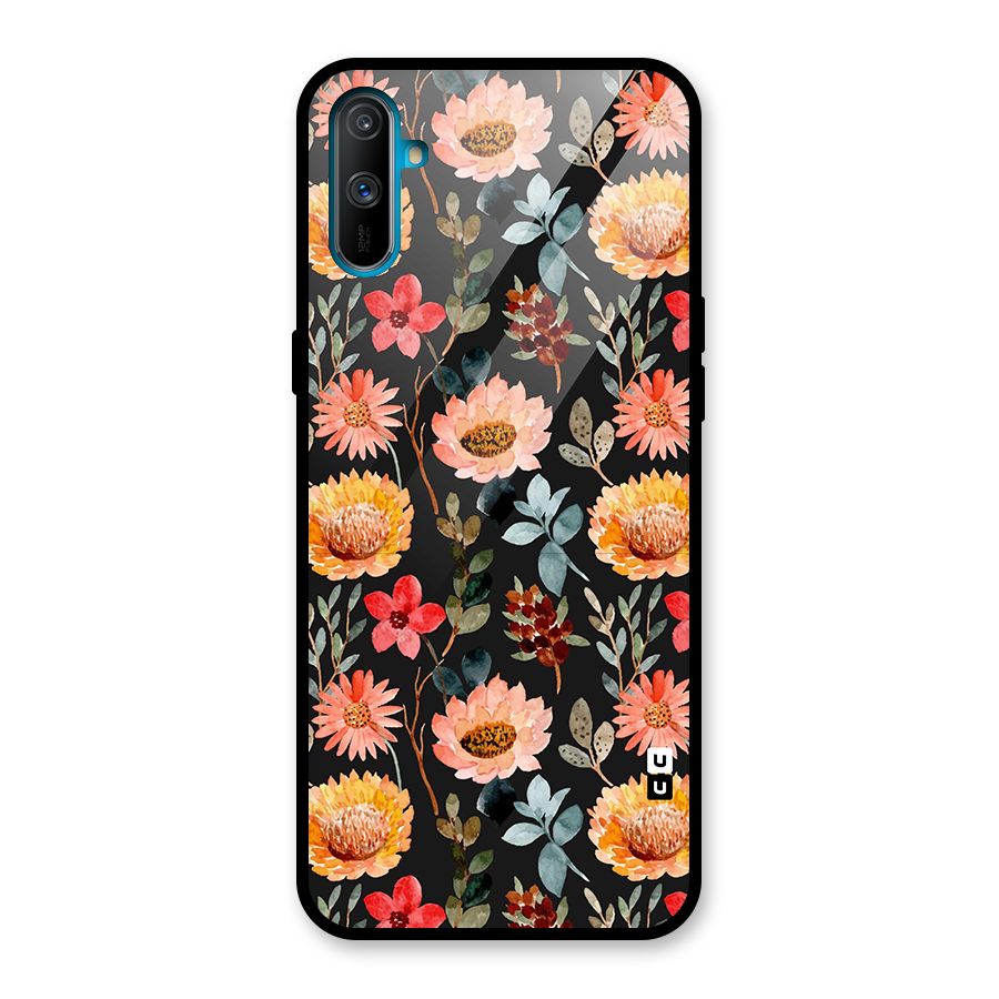 Florals Wonderful Pattern Glass Back Case for Realme C3