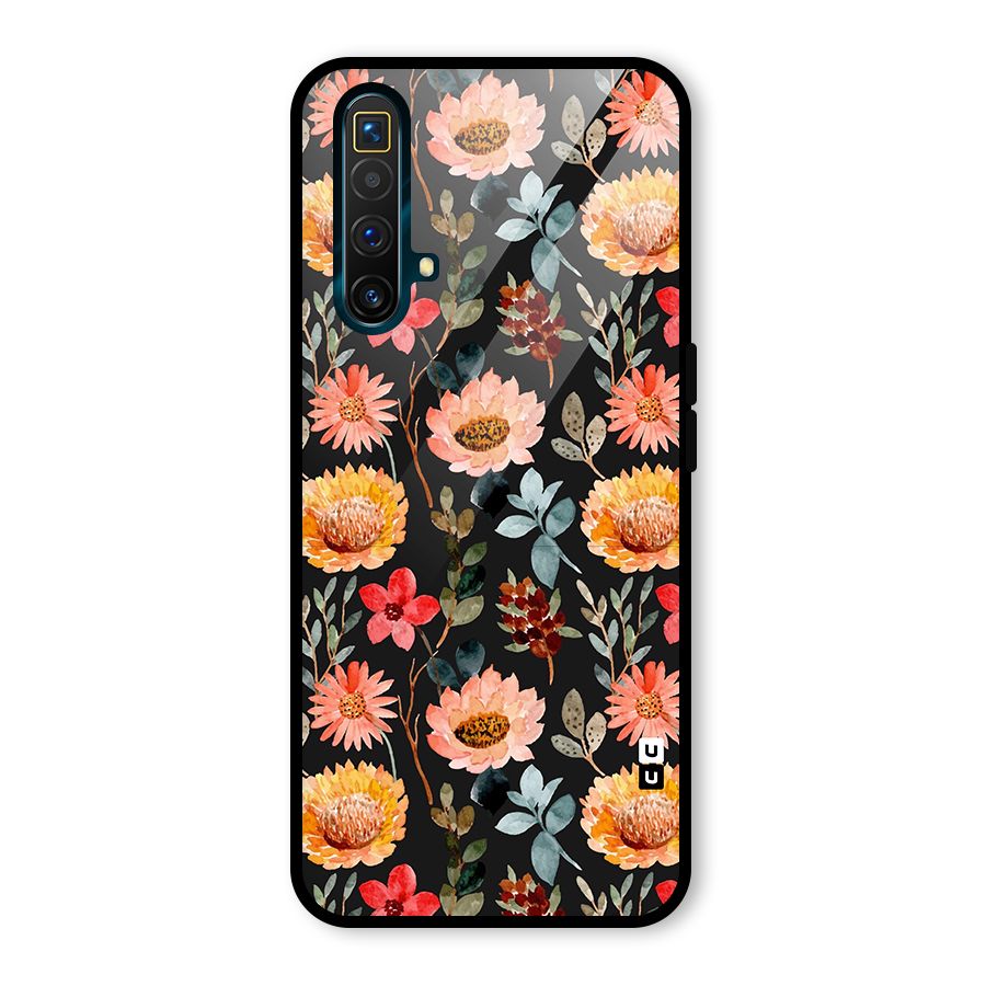 Florals Wonderful Pattern Glass Back Case for Realme X3 SuperZoom