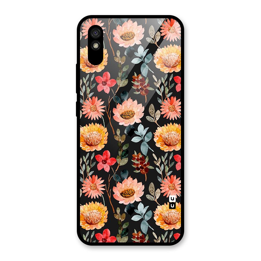 Florals Wonderful Pattern Glass Back Case for Redmi 9A