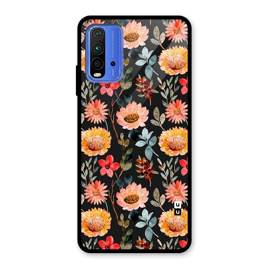 Florals Wonderful Pattern Glass Back Case for Redmi 9 Power