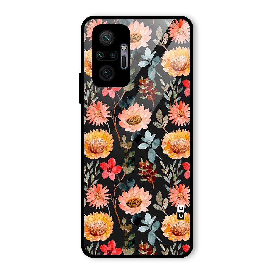 Florals Wonderful Pattern Glass Back Case for Redmi Note 10 Pro