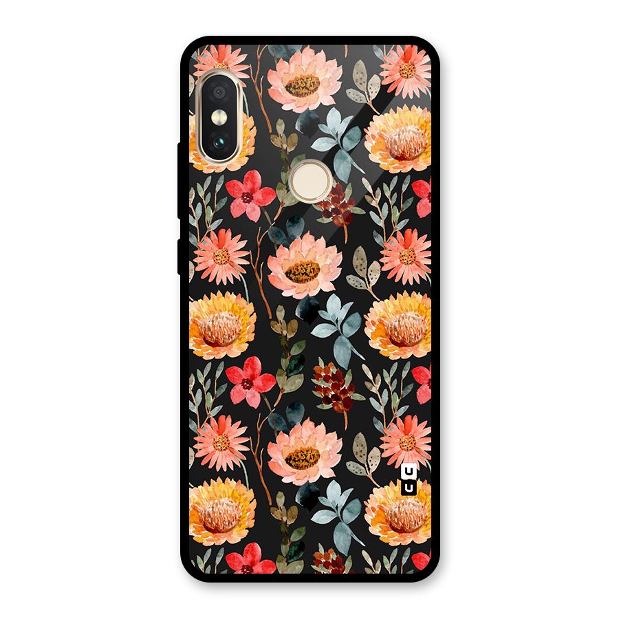 Florals Wonderful Pattern Glass Back Case for Redmi Note 5 Pro