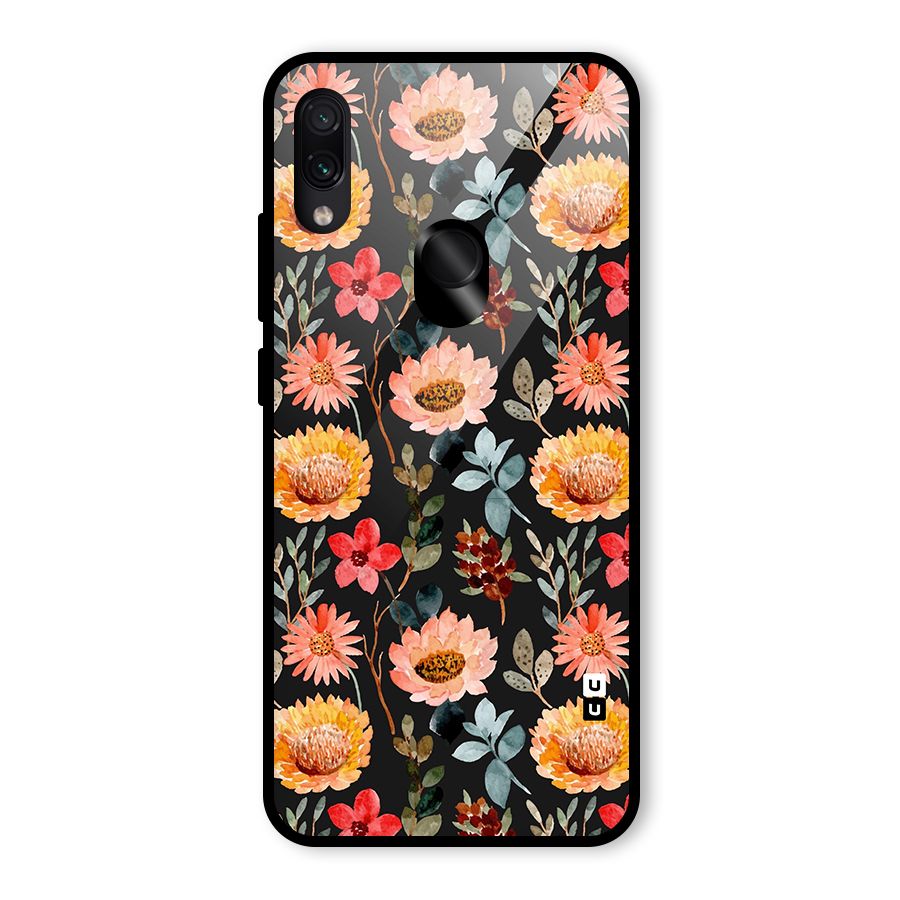 Florals Wonderful Pattern Glass Back Case for Redmi Note 7