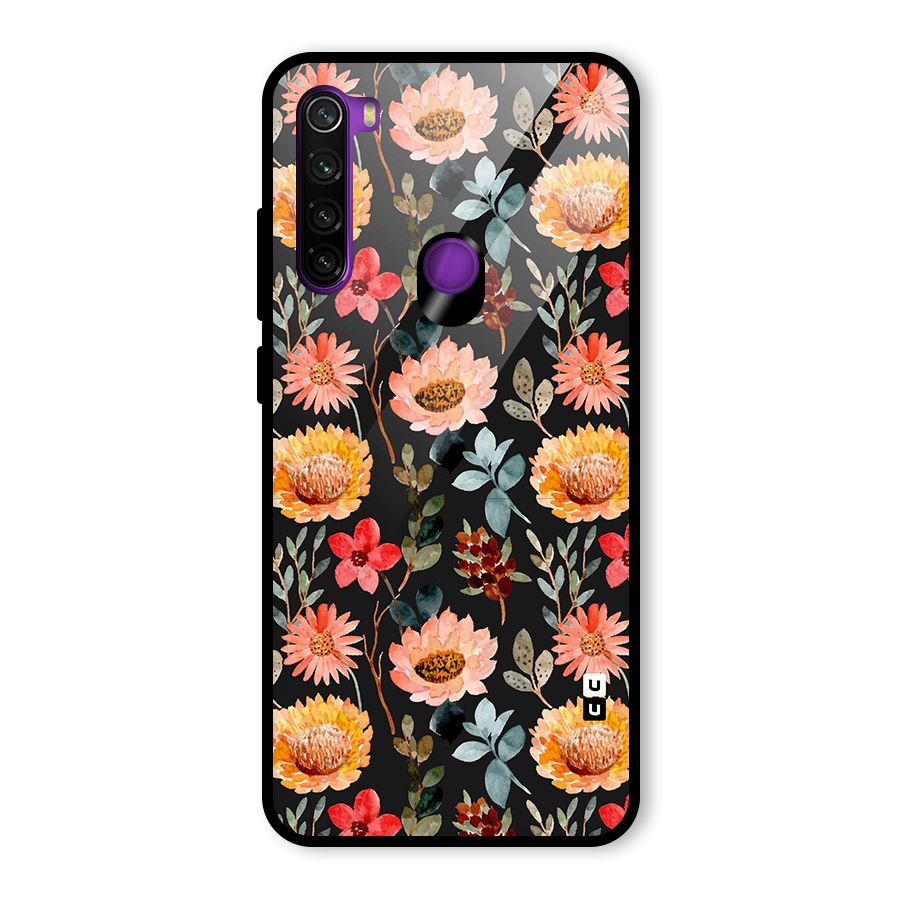 Florals Wonderful Pattern Glass Back Case for Redmi Note 8