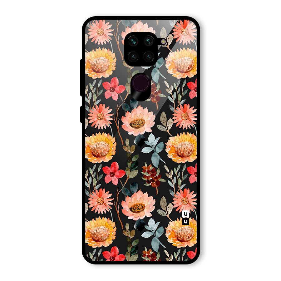 Florals Wonderful Pattern Glass Back Case for Redmi Note 9