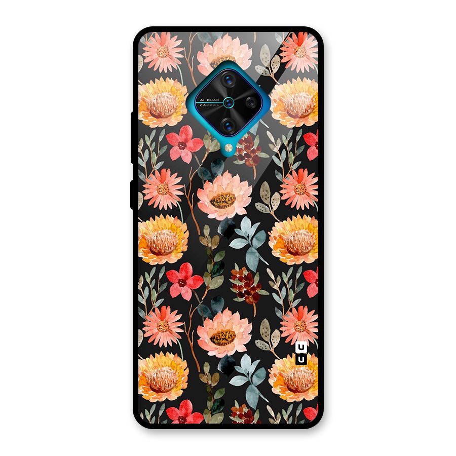Florals Wonderful Pattern Glass Back Case for Vivo S1 Pro