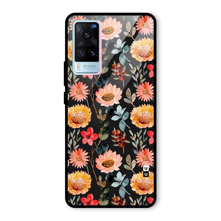 Florals Wonderful Pattern Glass Back Case for Vivo X60