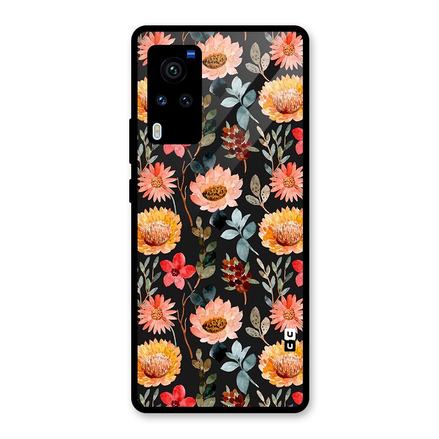 Florals Wonderful Pattern Glass Back Case for Vivo X60 Pro