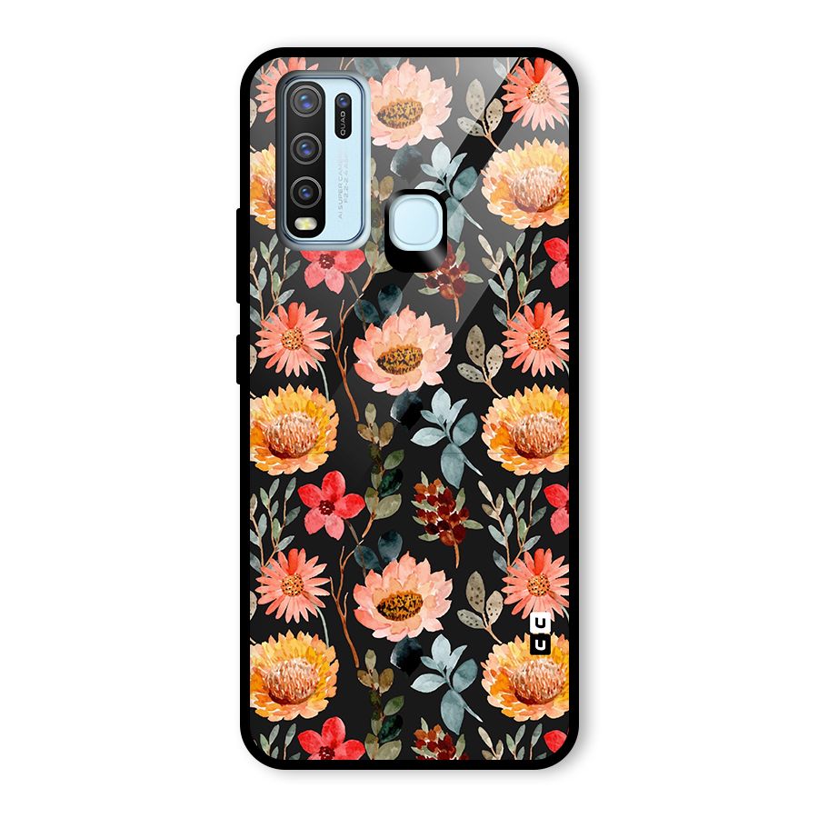 Florals Wonderful Pattern Glass Back Case for Vivo Y50