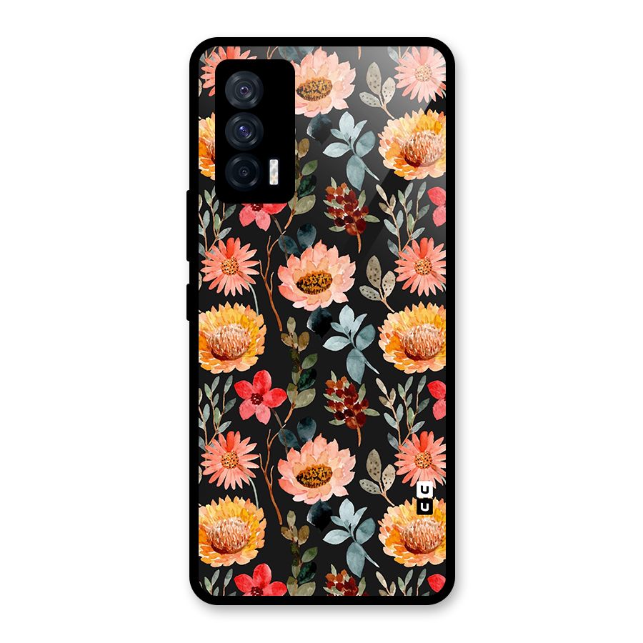 Florals Wonderful Pattern Glass Back Case for Vivo iQOO 7 5G