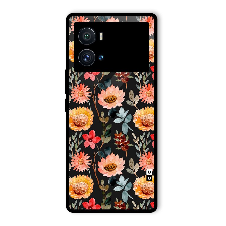 Florals Wonderful Pattern Glass Back Case for Vivo iQOO 9 Pro