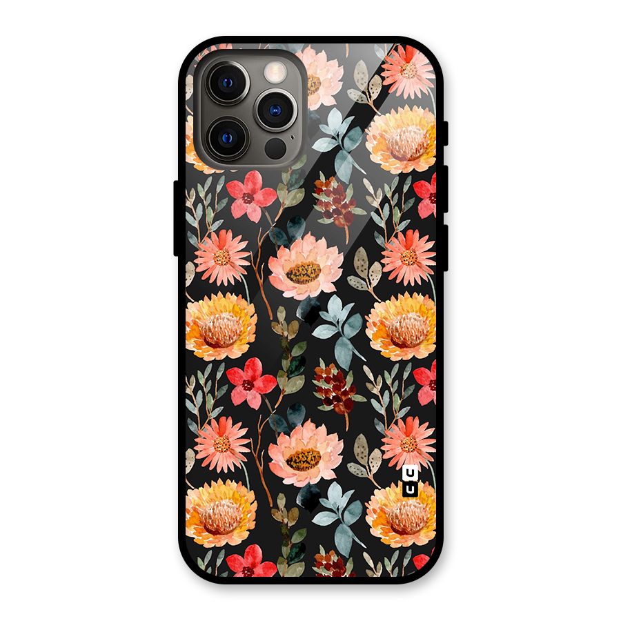 Florals Wonderful Pattern Glass Back Case for iPhone 12 Pro
