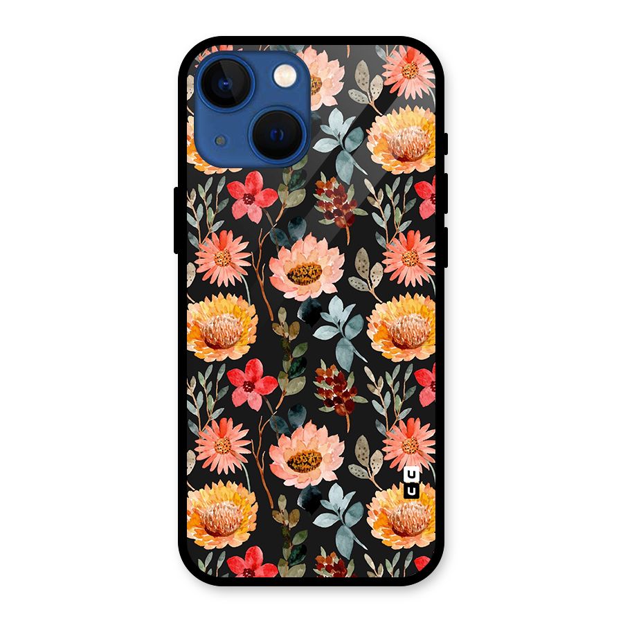 Florals Wonderful Pattern Glass Back Case for iPhone 13 Mini