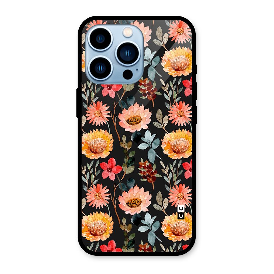 Florals Wonderful Pattern Glass Back Case for iPhone 13 Pro