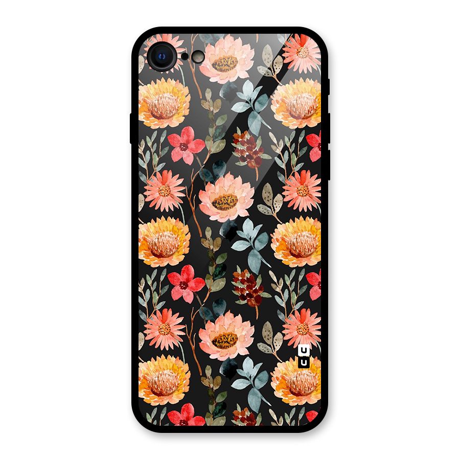 Florals Wonderful Pattern Glass Back Case for iPhone 7