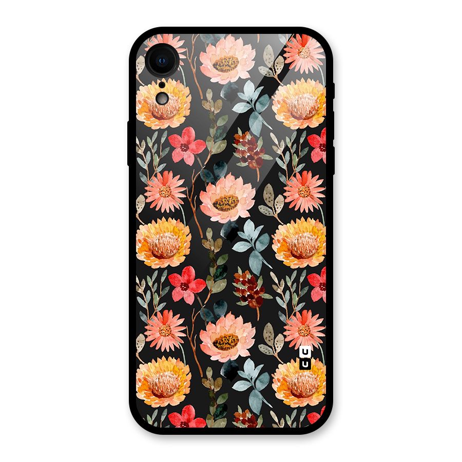 Florals Wonderful Pattern Glass Back Case for iPhone XR