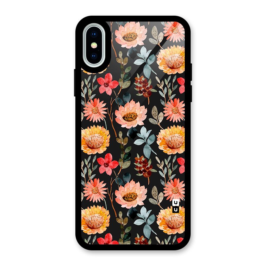 Florals Wonderful Pattern Glass Back Case for iPhone XS
