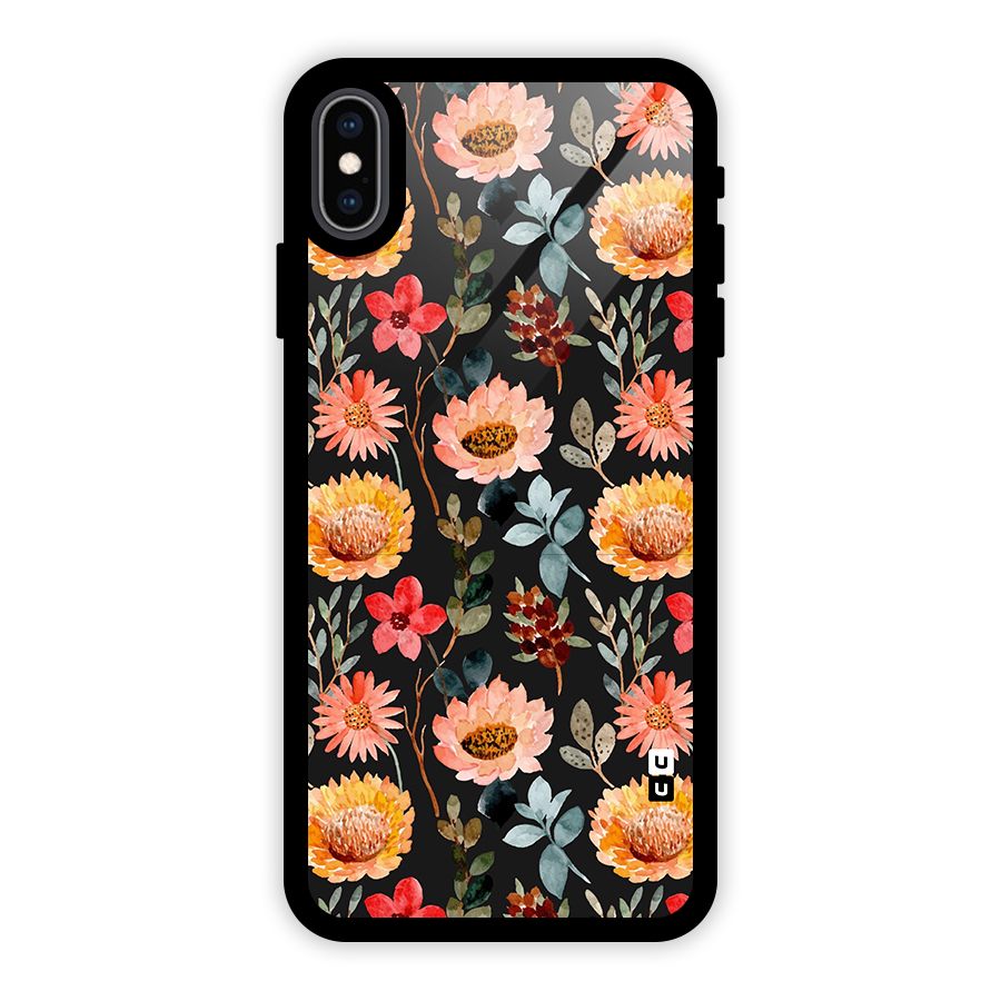 Florals Wonderful Pattern Glass Back Case for iPhone XS Max
