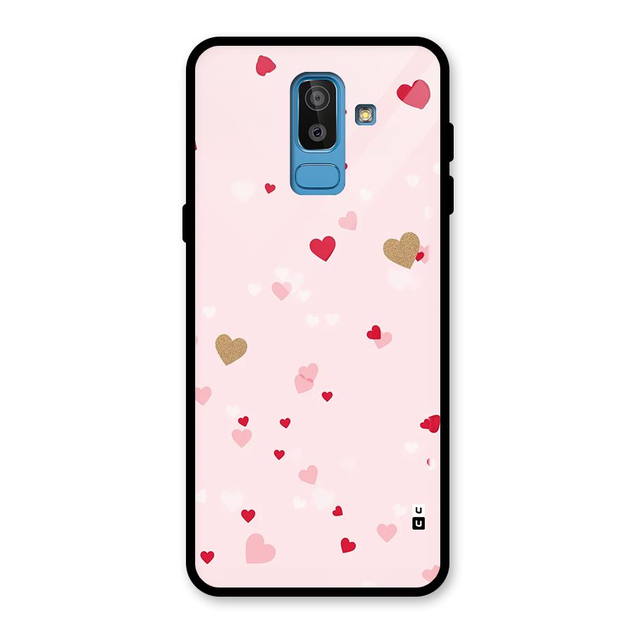 Flying Hearts Glass Back Case for Galaxy J8