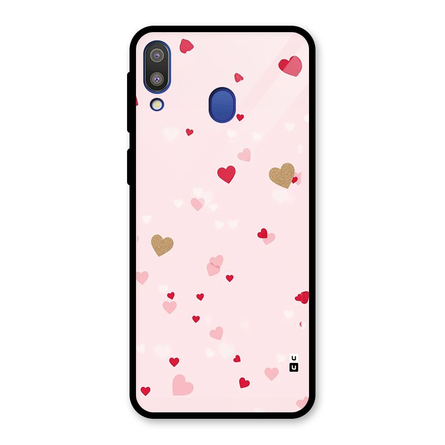 Flying Hearts Glass Back Case for Galaxy M20