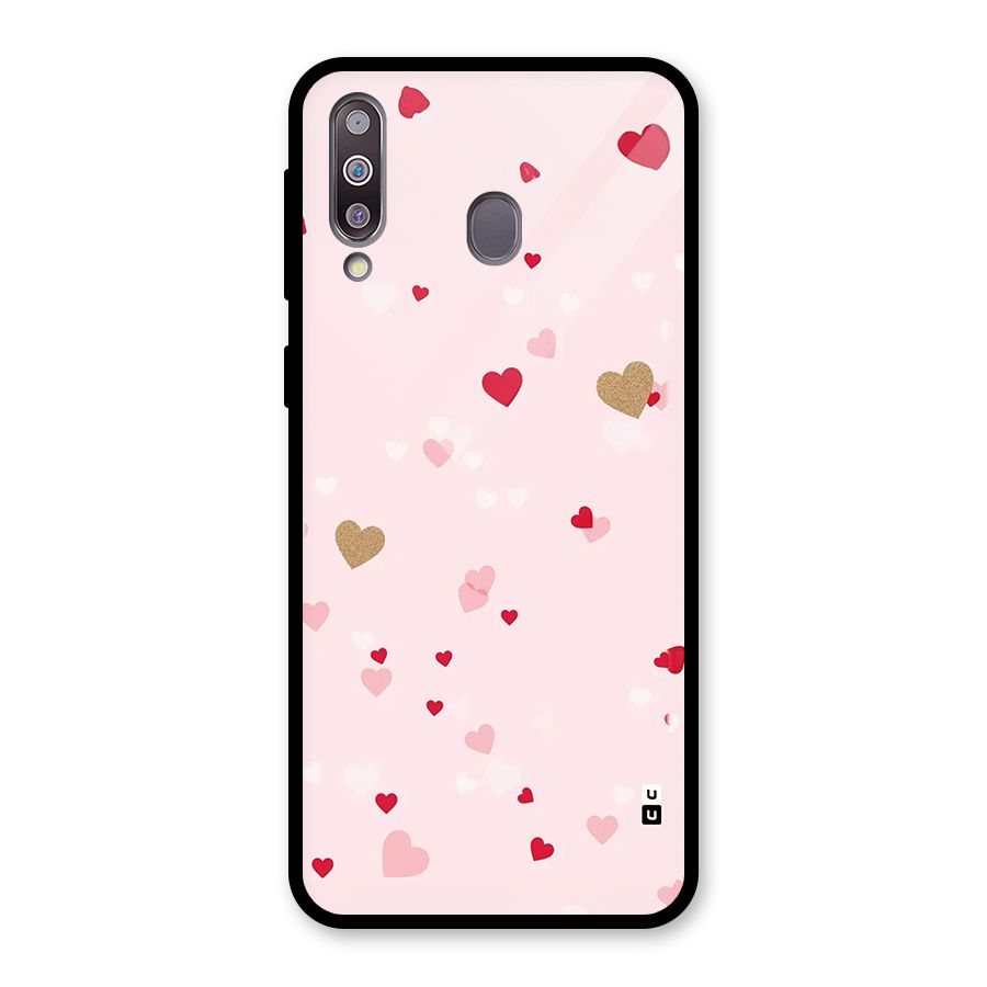 Flying Hearts Glass Back Case for Galaxy M30
