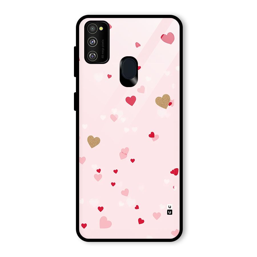 Flying Hearts Glass Back Case for Galaxy M30s